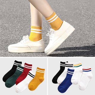 Tất len gân style hàn cổ cao 2 sọc