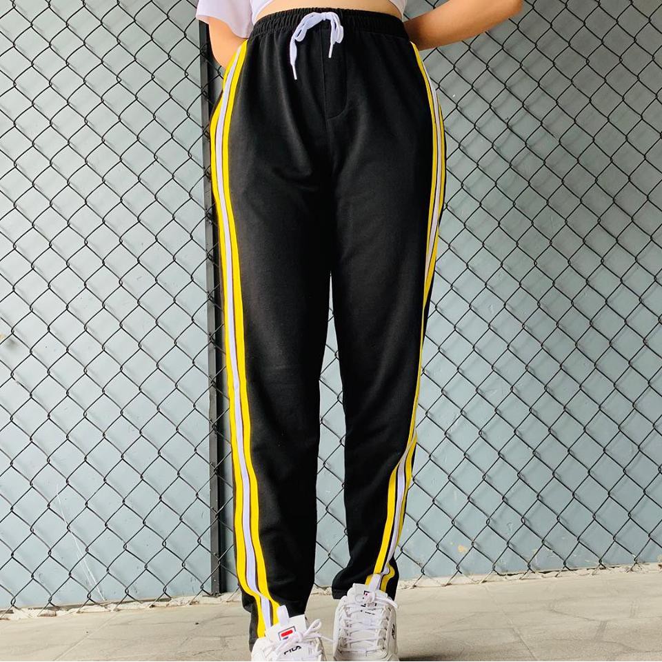 [Ảnh Thật] QUẦN UNISEX 3 LINES VÀNG X TRẮNG CHO CẢ NAM VÀ NỮ