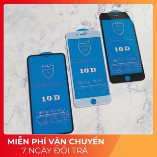 [ iphone 6 đến iphone 12 Pro Max ] Kính cường lực 10D nền xanh full màn nguyên khối