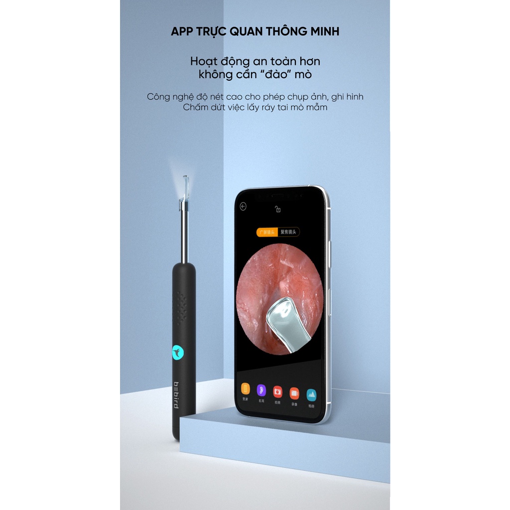 Dụng cụ lấy ráy tai truyền hình ảnh thông minh Bebird R1