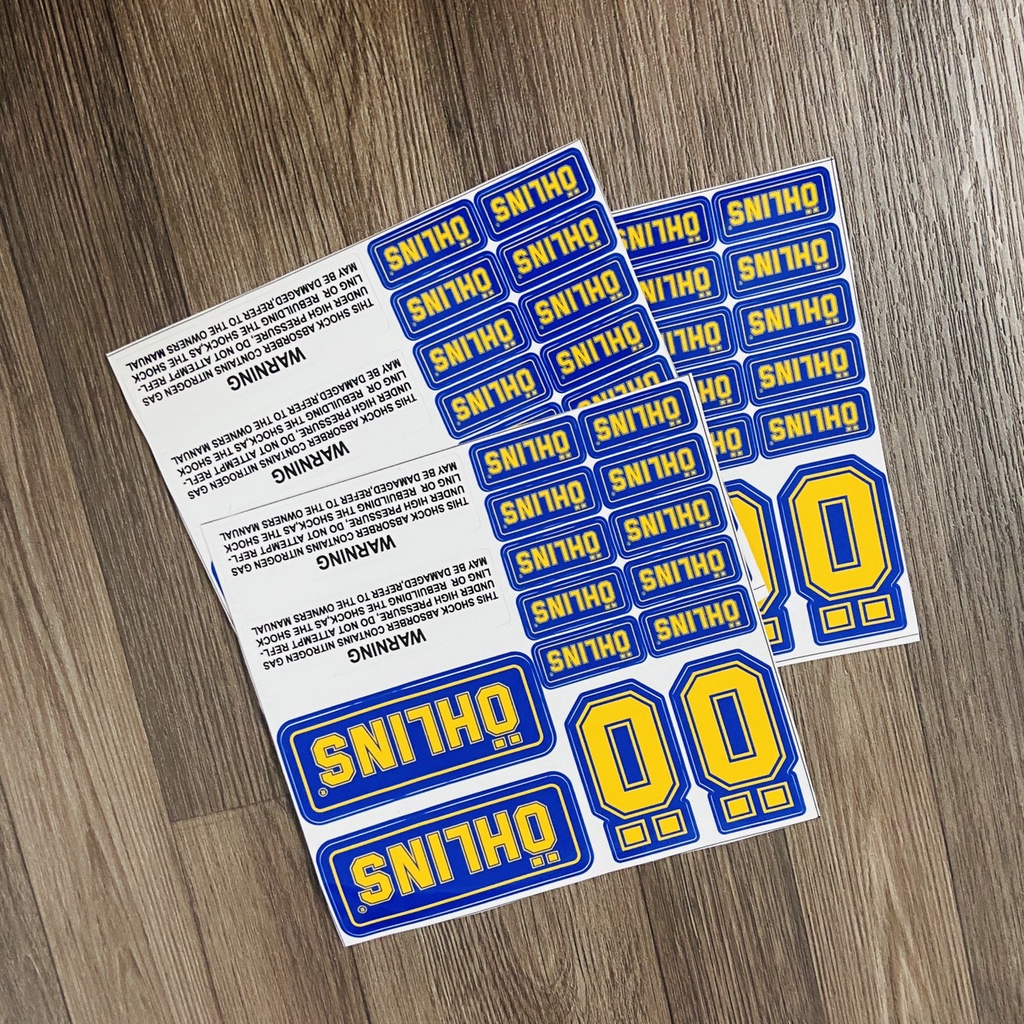 BỘ SƯU TẬP TEM CẮT LAZE CHỮ OHLINS, TEM LOGO OHLINS NHIỀU MÀU LỰA CHỌN TRANG TRÍ XE SIÊU CHẤT