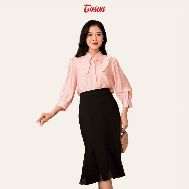 Chân váy Carolan đen, chân đuôi cá can ren lưới Toson 39027B62