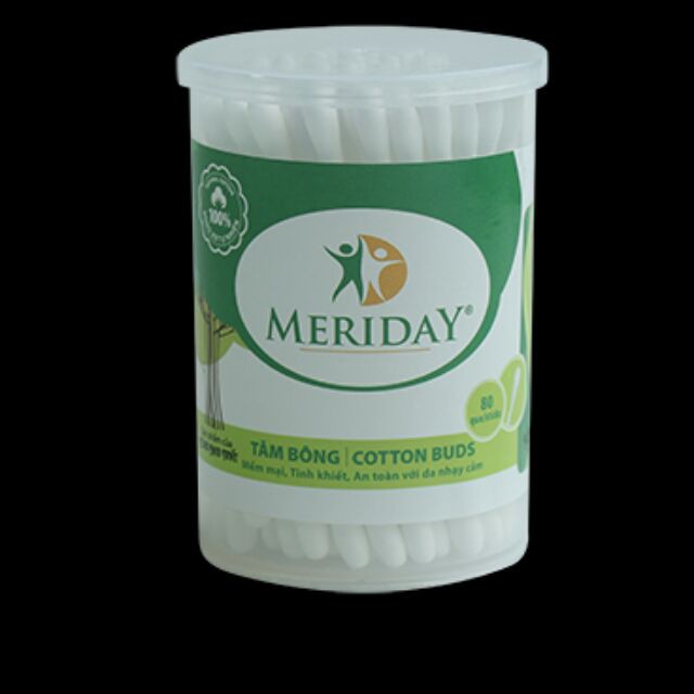 Tăm bông Bạch Tuyết hộp tròn 200 que, tiện dụng để trang điểm hay tẩy trang