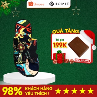 (Hàng Siêu Cấp) Dép HM nam - Hoạ tiết Hoa Văn Đế Gỗ Full Box
