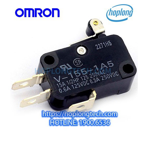 V-155-1A5 BY OMI Công tắc hành trình Omron con lăn đòn bẩy ngắn 1NO 1NC