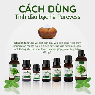 Tinh Dầu Bạc Hà Purevess 5ml | Thơm Phòng, Giúp Tỉnh Táo, Thư Giãn, Tăng Tập Trung, Giảm Căng Thẳng