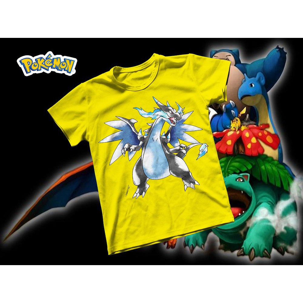 Áo thun Cotton Unisex - Anime - Pókemon - Pokemon Lizardone mega X
