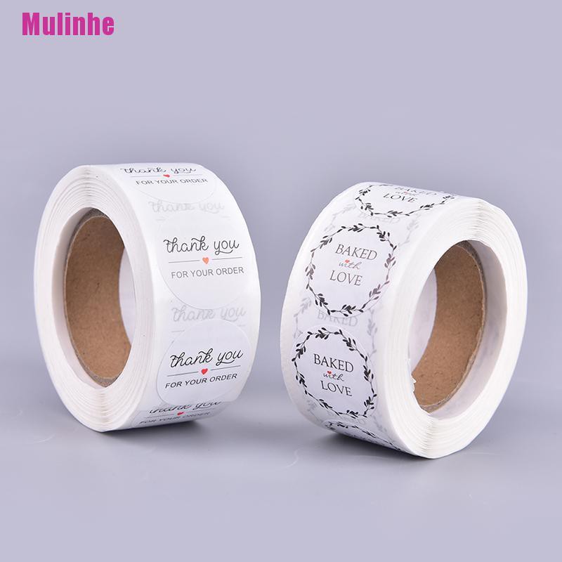 Set 500 cuộn nhãn dán in chữ Thank You For Your Order