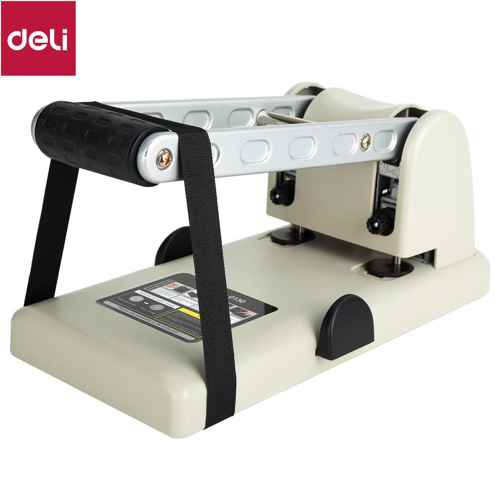 Máy đục lỗ đại 100 tờ Deli, Đen, ghi xám - 1 cái E0130 [Deli]