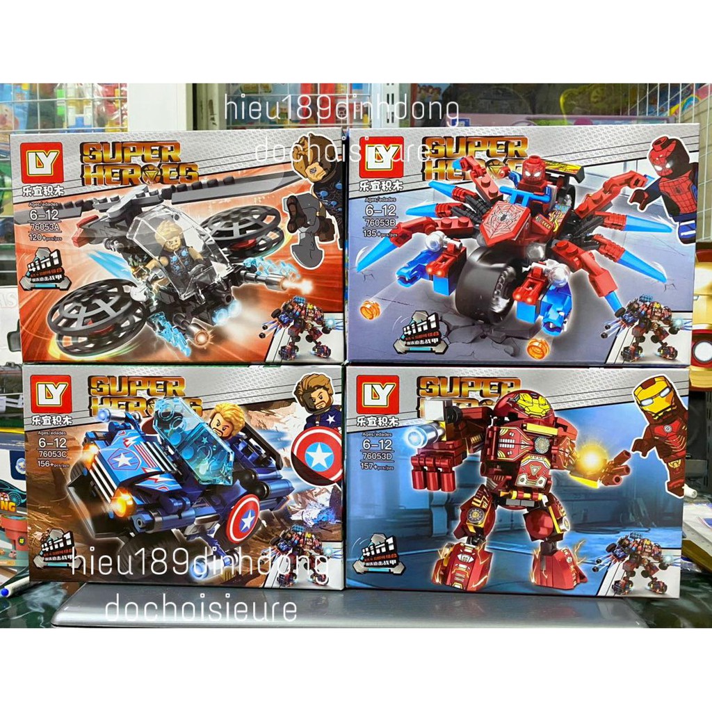 Lắp ráp xếp hình non lego siêu anh hùng 76053 : người sắt hợp thể