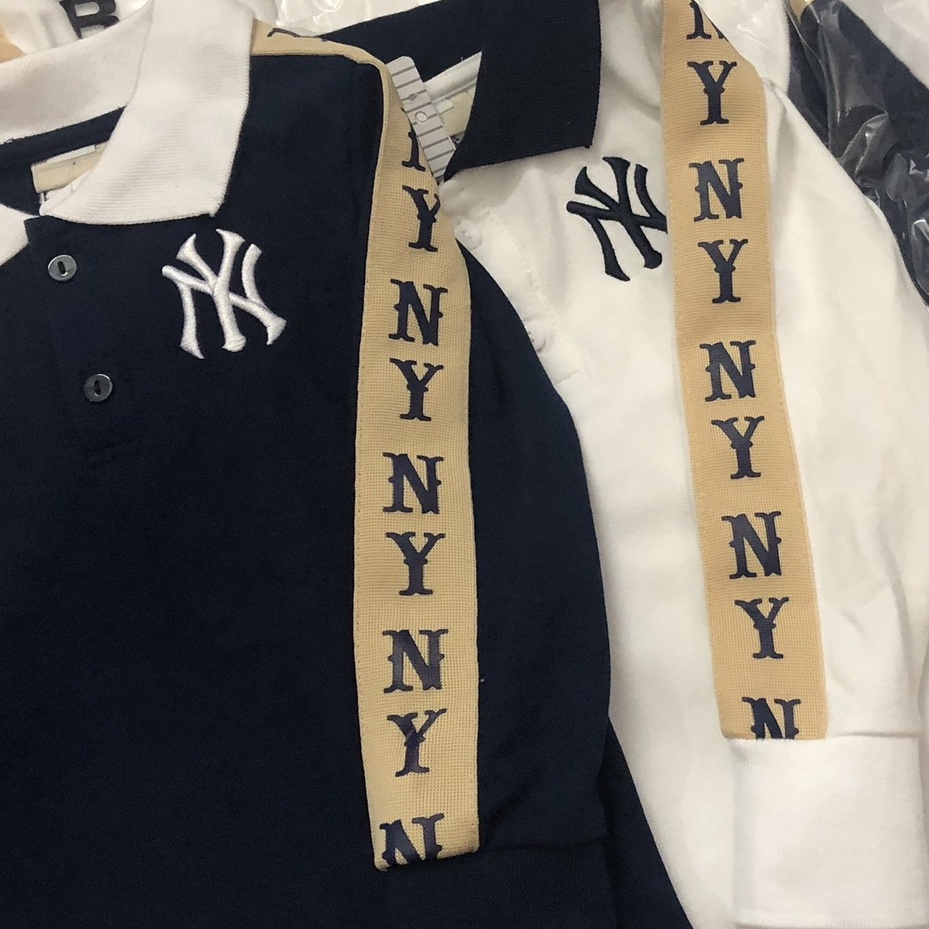 Áo polo dài tay bé trai - Áo polo MLB sọc tay cho bé trai size 90-150