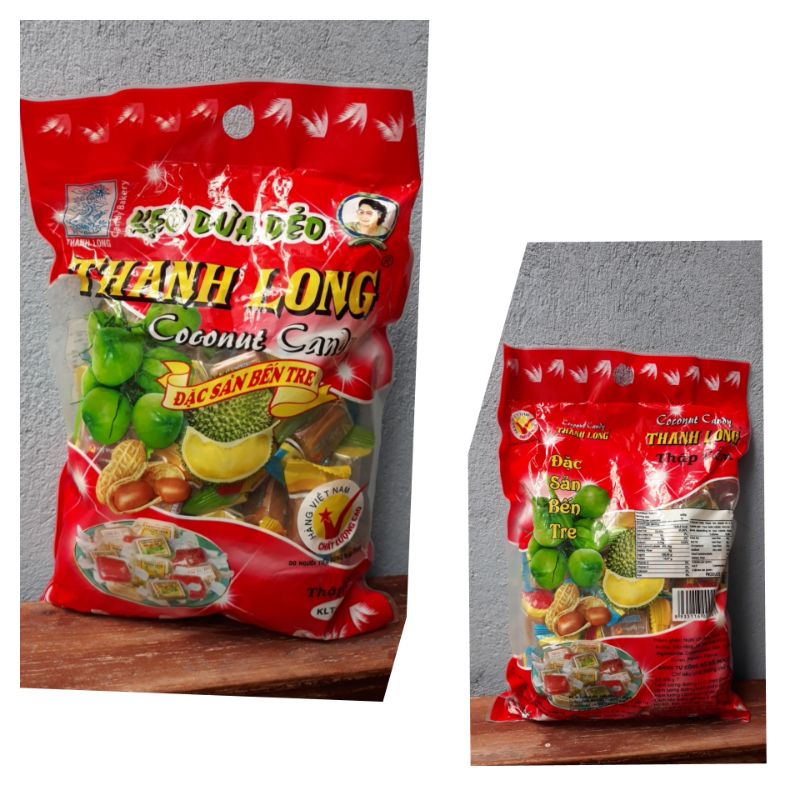 kẹo dừa dẻo thanh long thập cẩm - đặc sản Bến Tre (500g)