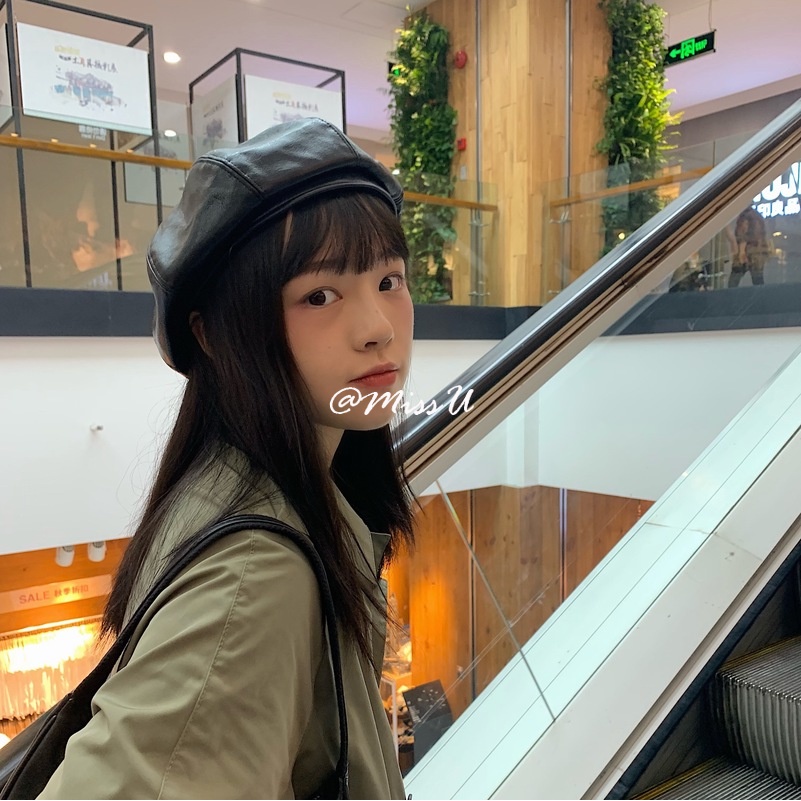 Mũ Beret chất liệu da cao cấp thời trang mùa thu đông theo phong cách hàn quốc