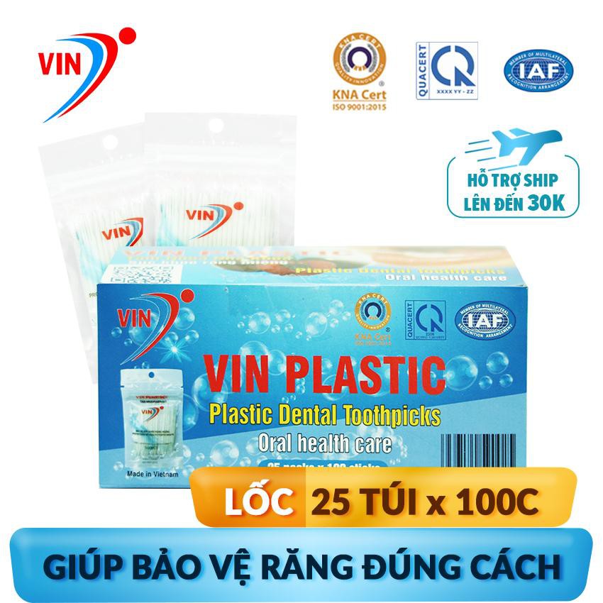 Tăm Vinon Thiết Kế Tỉ Mỉ Dùng Là Thích Ngay (Lốc 10 hộp x hộp x 100 tăm) (1000 tăm) MS02