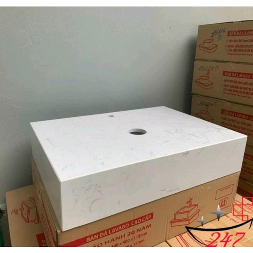 Bàn đá lavabo treo tường hình hộp chữ nhật cao cấp thích hợp mọi lavabo dương bàn