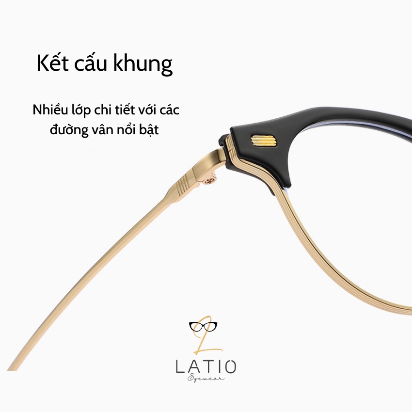 Mắt kính nữ LATIO cao cấp 2023 kính được thiết kế bọc nửa gọng tinh tế cùng với tone màu đẹp thời trang - KM92