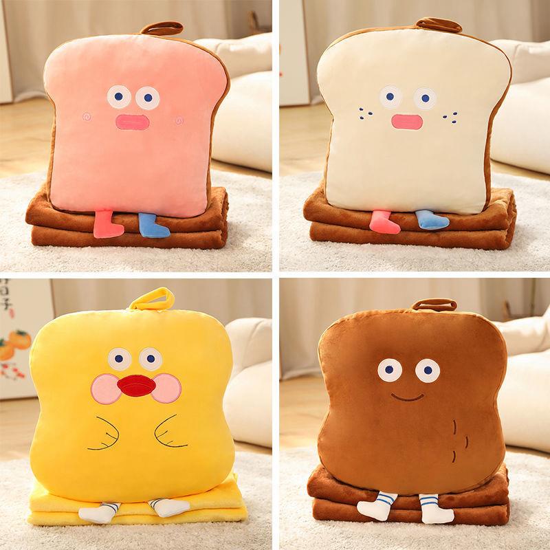 Bộ Chăn Gối Hình Bánh Mì Hai Trong Một Kèm Vỏ Gối Tiện Dụng Cho Văn Phòng / Xe Hơi