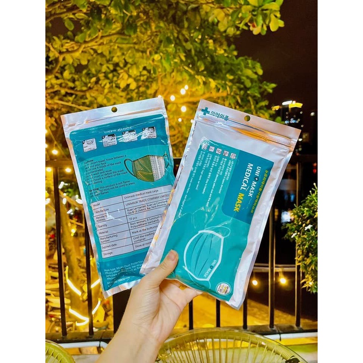 Combo 50c Khẩu trang  y tế Unimask 4 lớp kháng khuẩn,lọc mùi dày dặn