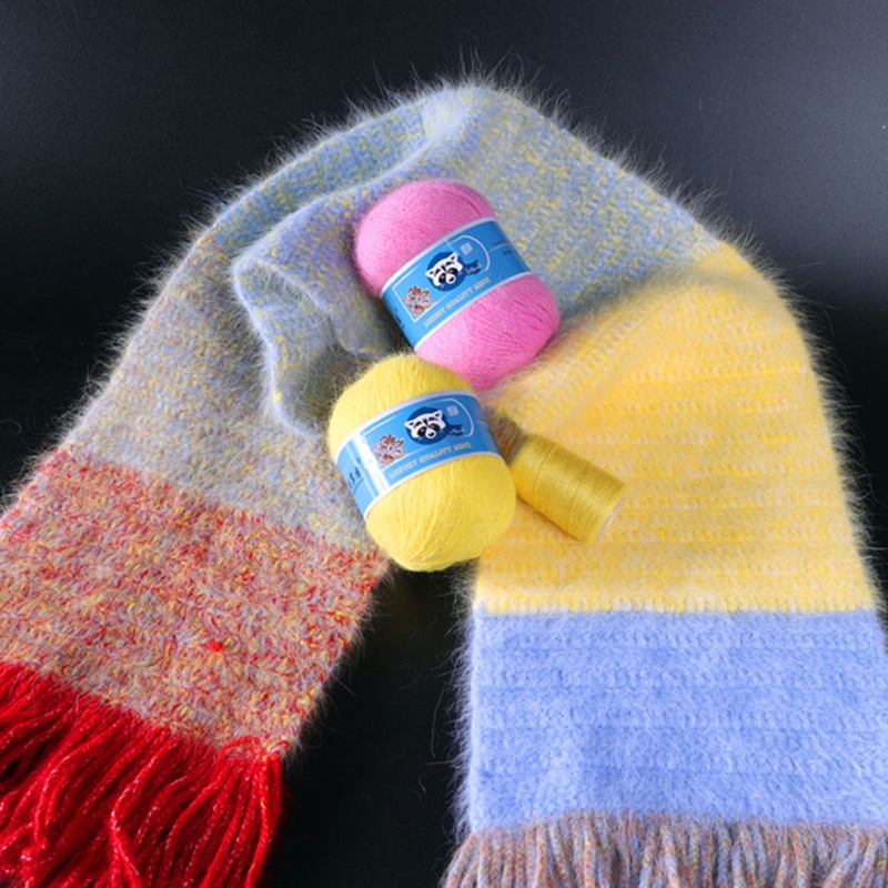 Bộ 2 Cuộn Len Lông Chồn Nhiều Màu Sắc 50g + 20g