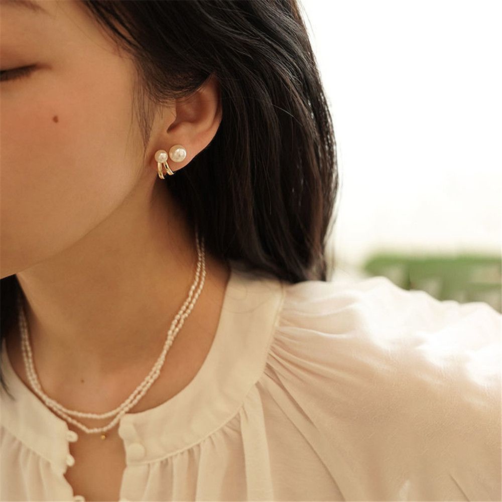 Khuyên Tai Đính Ngọc Trai Thời Trang Thanh Lịch Cho Nữ