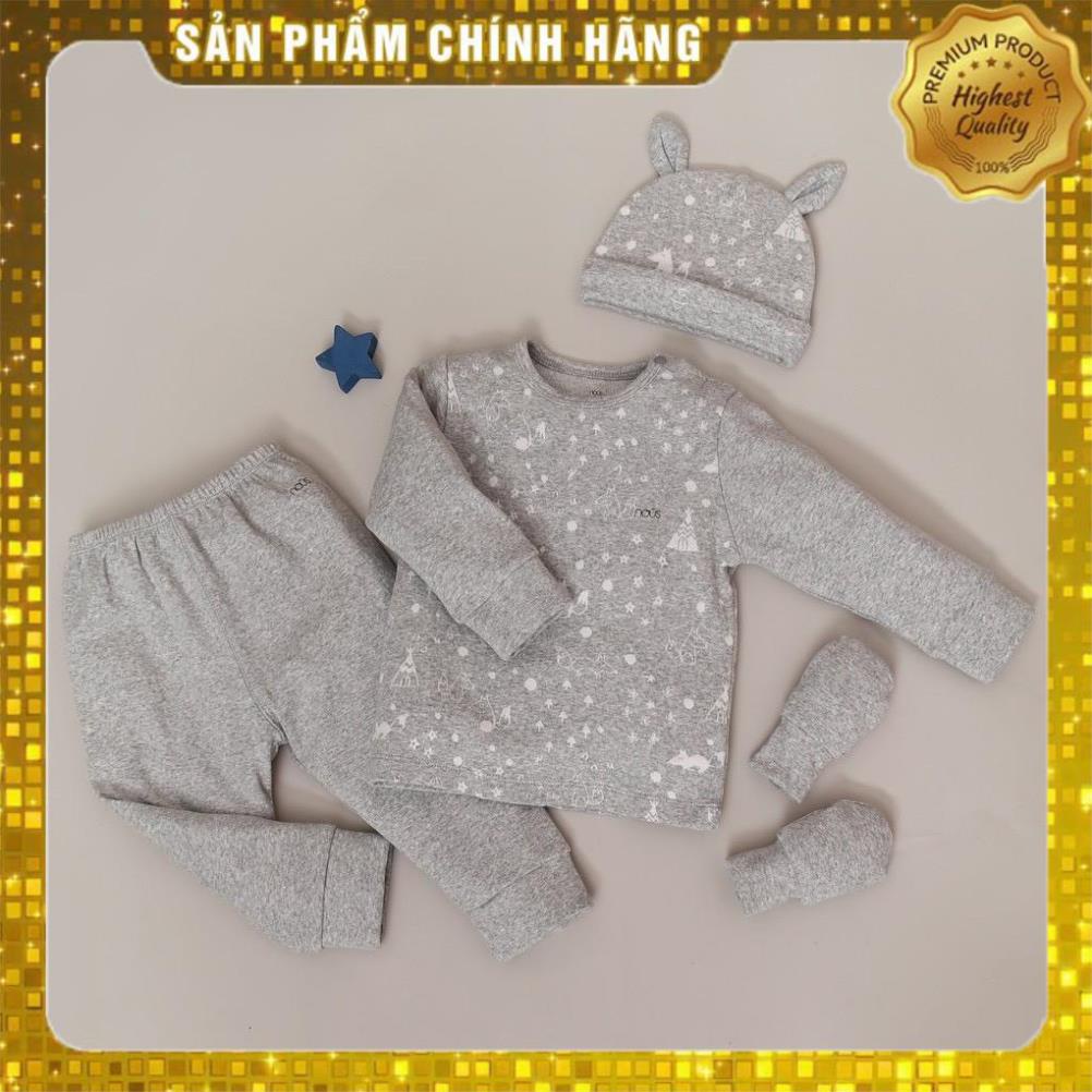 NOUSHANOI - Nous Velours Thu Đông Cài Vai Dài Cáo Ghi (Size 9M 12M và 18M)