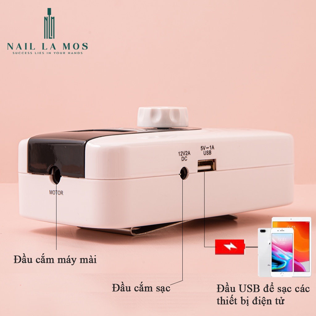 Máy mài tích điện US-803 chính hãng chạy rất êm (bảo hành thân máy 6 tháng) - máy mài móng chuyên dụng cho thợ nail
