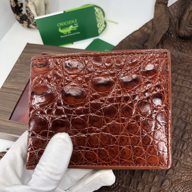 Ví ngang da cá sấu thật {phần da hông của cá sấu} - Chỉ bán đồ da cá sấu thật
