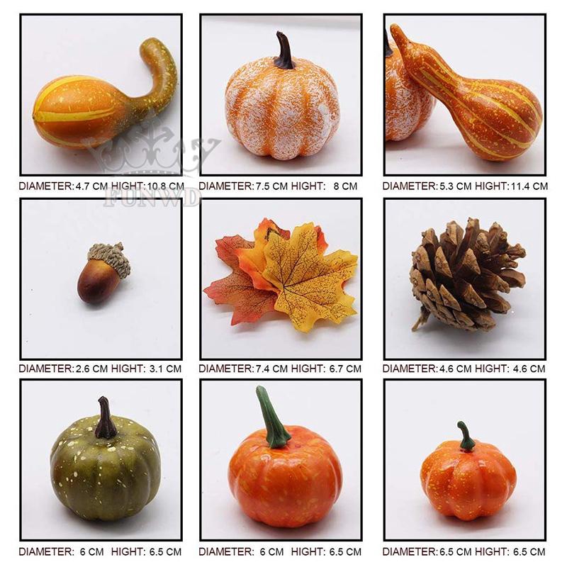 Mô hình rau củ quả/quả bí/hạt dẻ/dâu mùa thu nhân tạo cho trang trí Halloween