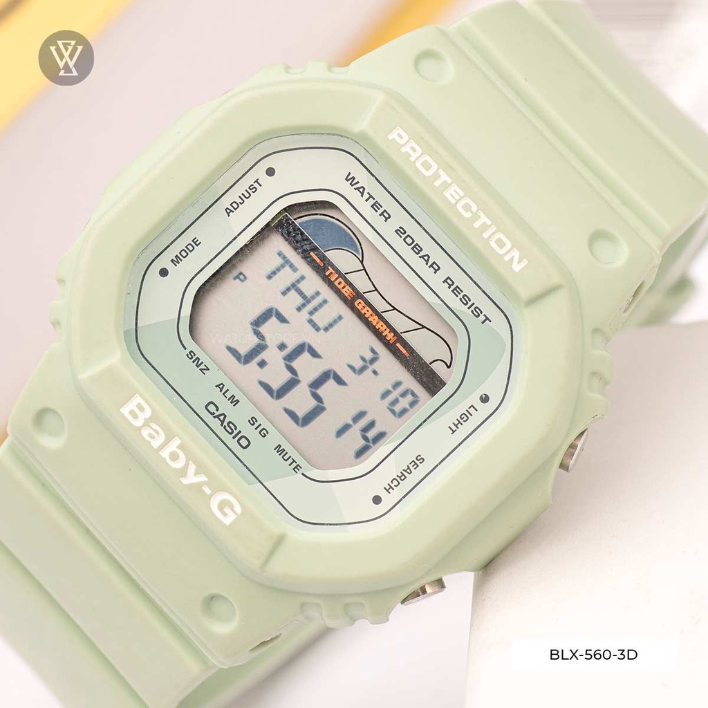 Đồng Hồ Điện Tử Nữ Casio Baby-G WATCHSTORE BLX-560-3D Thiết Kế Mặt Kính Khoáng 40mm, Dây Và Vỏ Nhựa Bền Bỉ