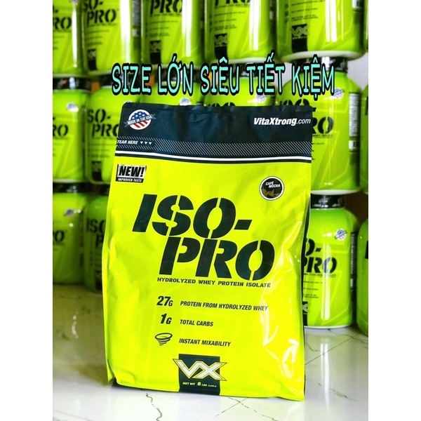 Sữa Tăng cơ Iso Pro 8lbs whey Thuỷ phân hydrolyzed bịch lớn siêu tiết kiệm