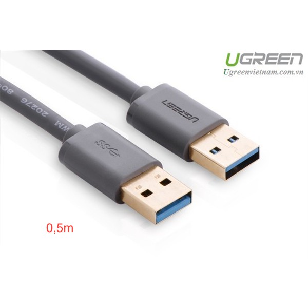 Cáp USB 3.0 hai đầu đực dài 0,5m chính hãng Ugreen 10369 cao cấp