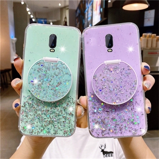 Ốp điện thoại kim tuyến lấp lánh kèm giá đỡ Có Gương cho Oppo F9 / F11 Pro / A3S / A5S / Ax5S / A12E / A12 / A15 / A15S / A31 / A74 / A54/A33 / A53 / A9 2020 / Reno 5
