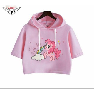 Áo nón croptop ngựa Pony xinh iu 19-62kg - 7 màu