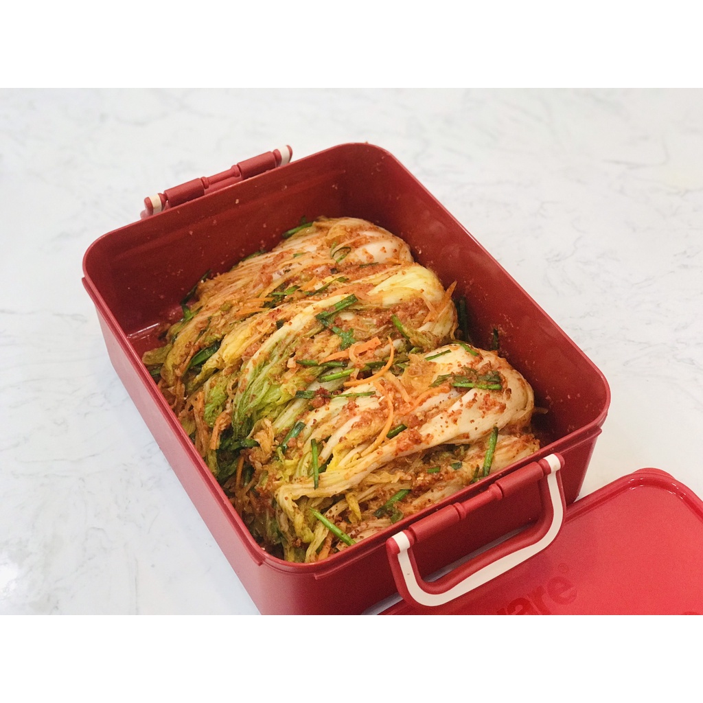 Bộ hộp bảo quản thực phẩm ngâm Tupperware Kimchi Keeper (2 hộp) - Hàng chính hãng - Bảo hành trọn đời - Nhựa nguyên sinh