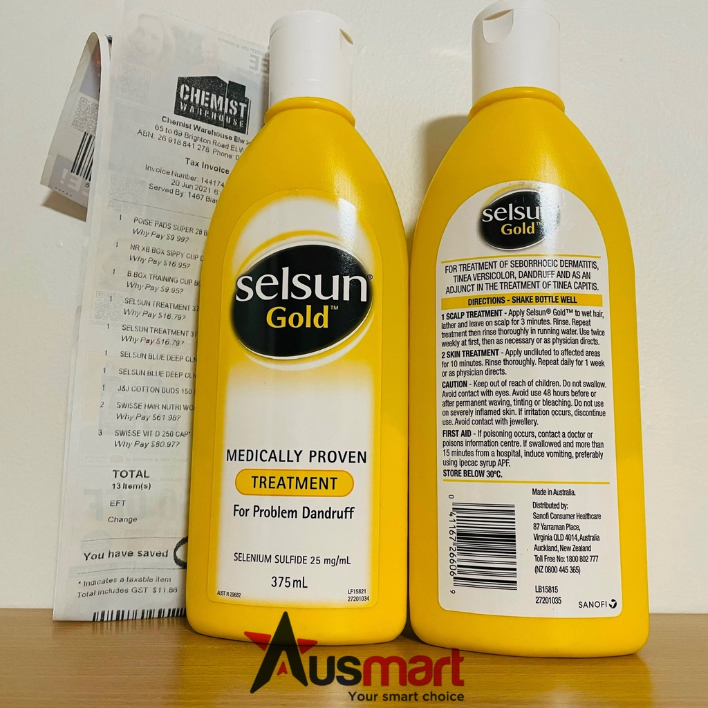 Dầu Gội Gàu Nấm Ngứa Vảy Nến Selsun Gold Úc 200ml - 375ml