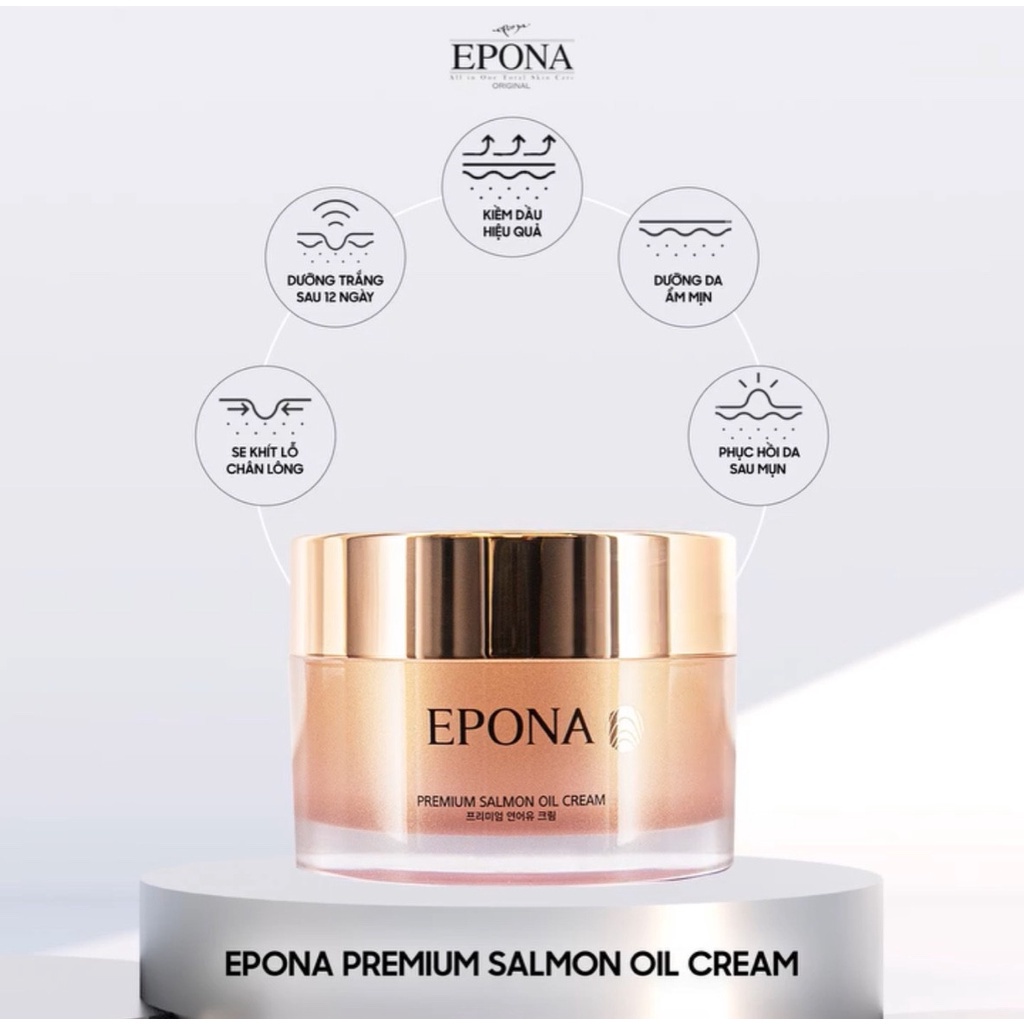 Kem dưỡng Epona 50ml các loại chiết xuất nhân sâm , cá hồi , dầu ngựa , ốc sên