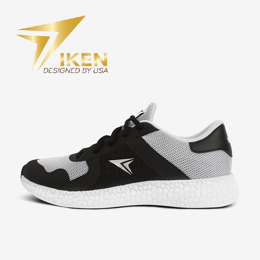 Giày Thể Thao IKEN HERO xám đen logo bạc