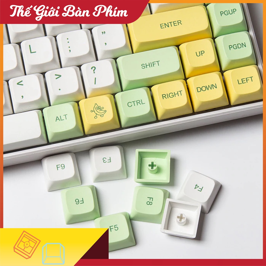 Keycap Banana PBT XDA Profile cho bàn phím cơ đầy đủ 124 phím chính hãng