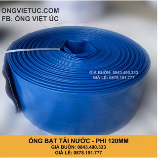 Ống bạt bơm tải nước việt úc phi 120mm - cuộn 20m - bạt cốt dù - bạt xanh - hàng chính hãng aht