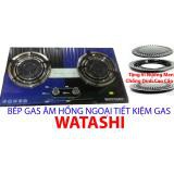 Bếp Gas Hồng Ngoại ÂM Hợp Kim Nhôm Cao Cấp Tiết Kiệm Gas 35% WATASHI 2in1 IC Tặng VỈ NƯỚNG MEN