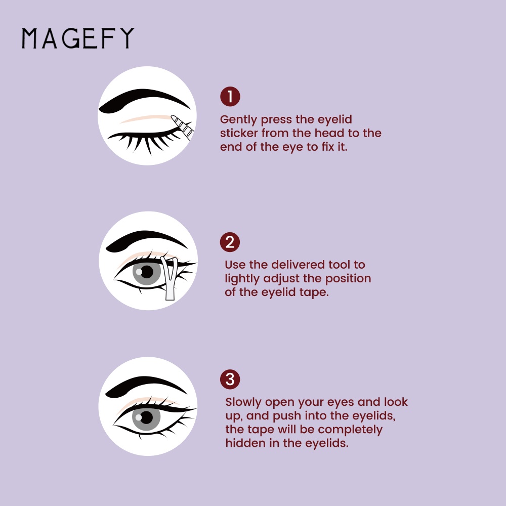 Set 20 miếng dán kích hai mí dạng lưới MAGEFY kèm nhíp trang điểm tiện dụng