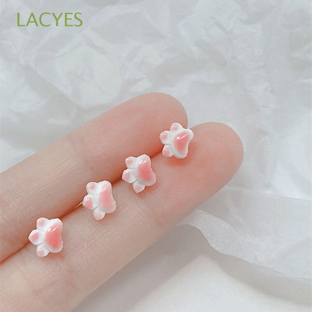 Bông tai hình chân mèo bằng gốm nhiều màu sắc dễ thương cho nữ