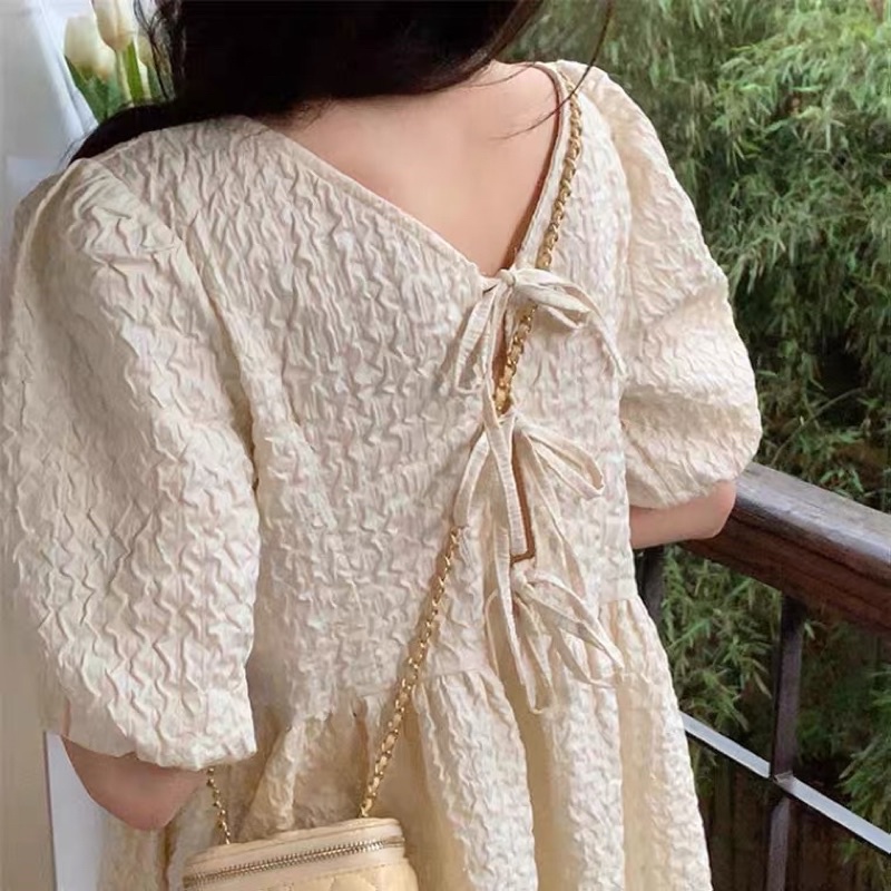 Váy baby doll  nơ lưng bigsize ulzzang order