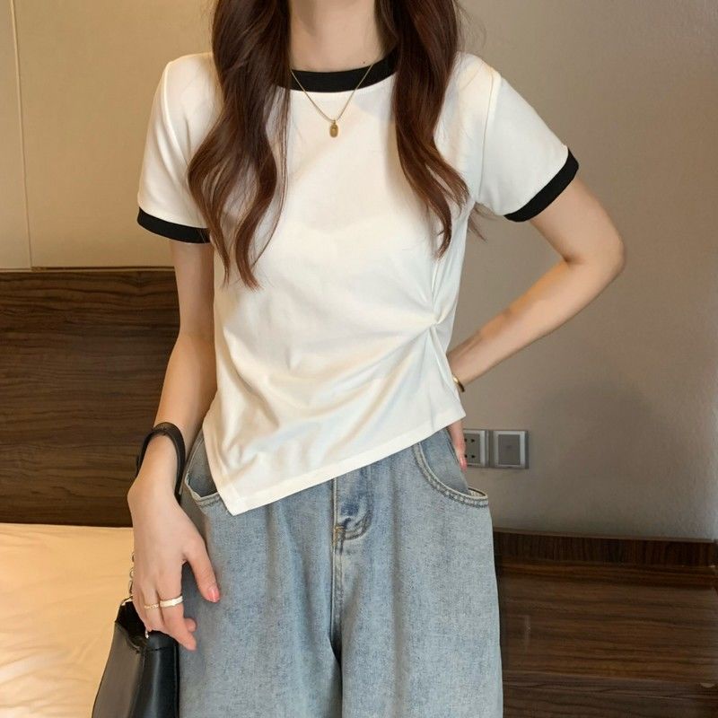 Áo Thun Tay Ngắn Và Quần Ngắn Bằng Lụa Lạnh Thời Trang Mùa Hè Dành Cho Nữ