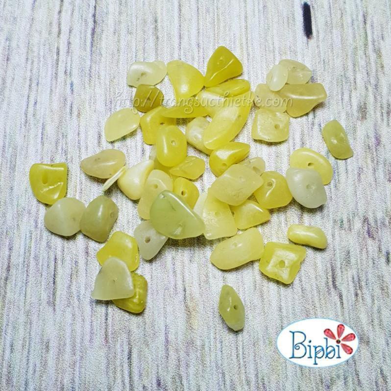 Hạt đá jade vàng mài thô làm trang sức