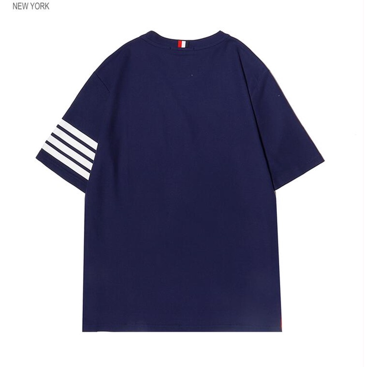 Áo thun tay ngắn họa tiết kẻ sọc ngang đơn giản thời trang cho cặp đôi