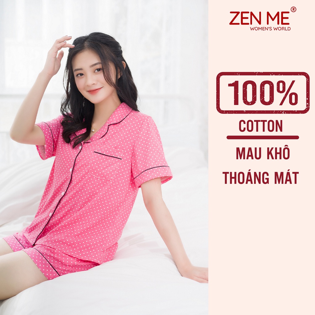 Đồ Bộ Nữ Mặc Nhà Phong Cách Pijama Họa Tiết Đa Dạng Chất Liệu Cotton Mền Mát PJC0622, Zen Me Women's World