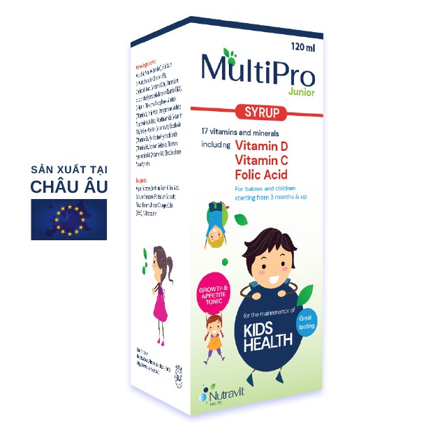 Multipro Junior bổ sung vitamin, cải thiện biếng ăn, tăng sức đề kháng