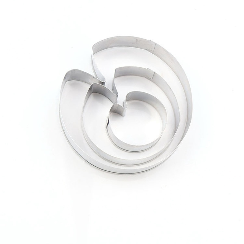 3 Khuôn thép không gỉ tạo hình lá sen làm bánh quy đa năng