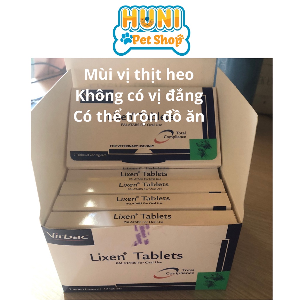 1 Hộp Lixen Tablet Virbac ( 7 Viên ) - Giải Quyết Các Vấn Đề Về Da &amp; Tiết Niệu Trên Chó Mèo Huni petshop